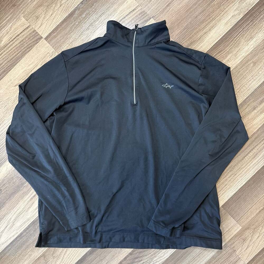Greg Norman Shark Black Quarter Zip Pullover Men’s Large Golf Performance Jacket